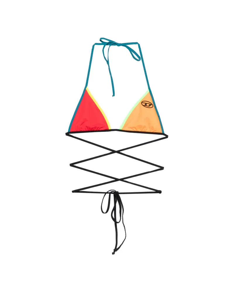 Diesel Logo-detail Tie Bikini Top Red