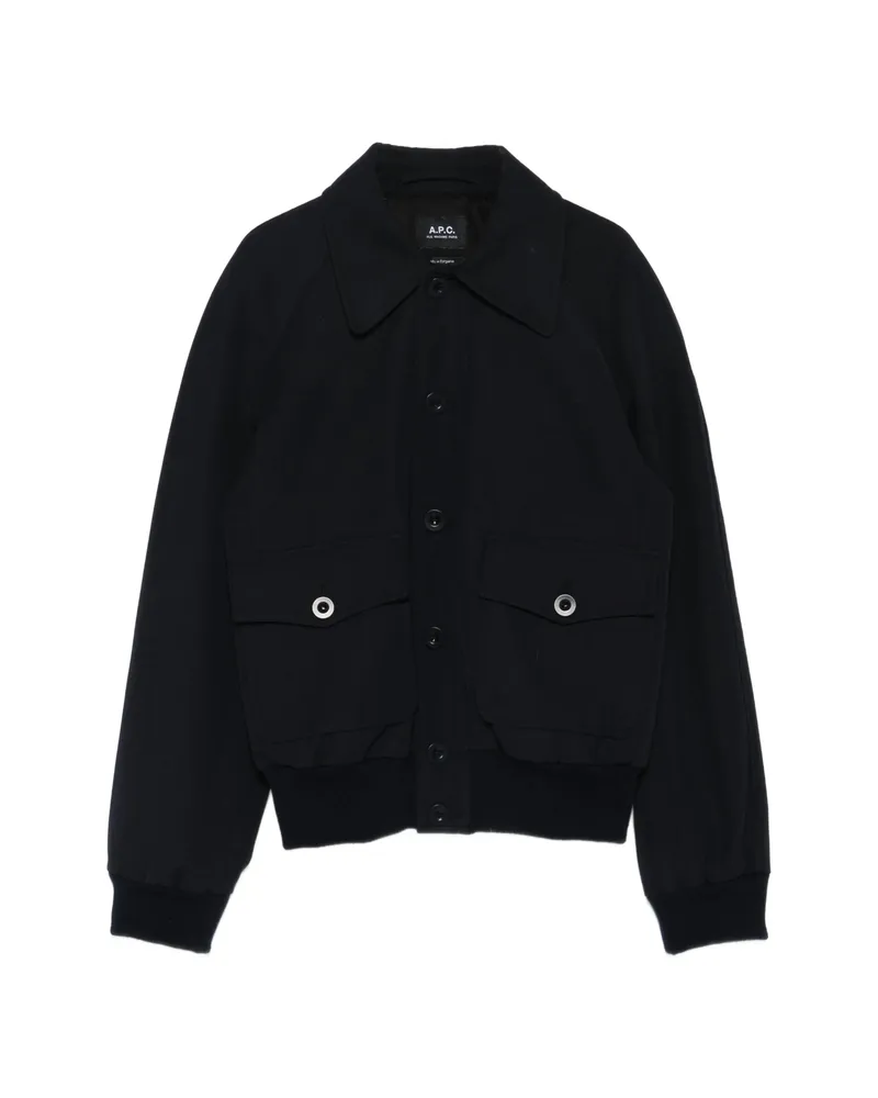 A.P.C. A. p.c. Patch-pocket Collared Bomber Jacket Blue