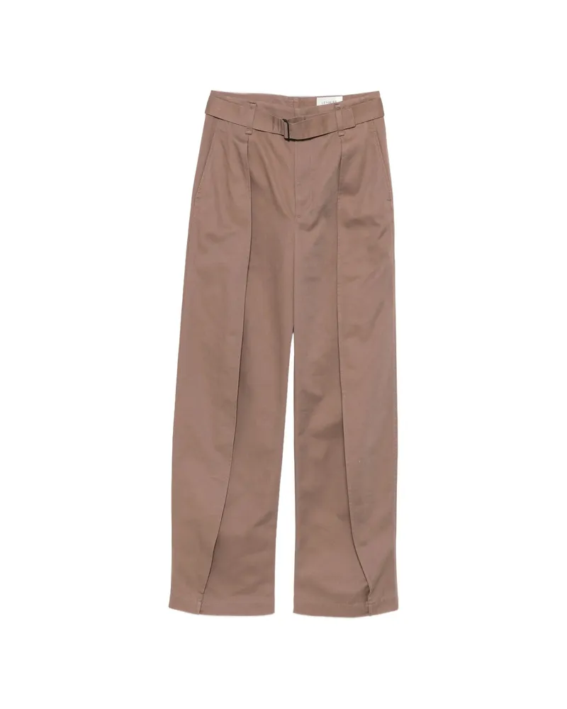 Christophe Lemaire Belted Pleated High-waisted Trousers Brown