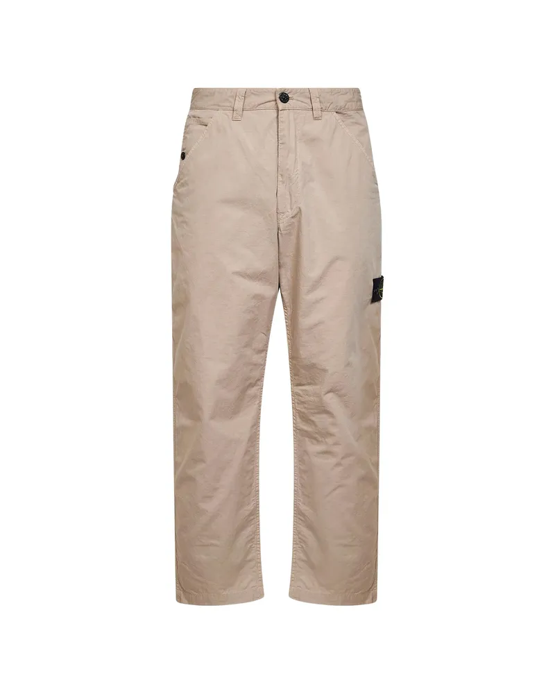 Stone Island Logo-badge Trousers Neutrals