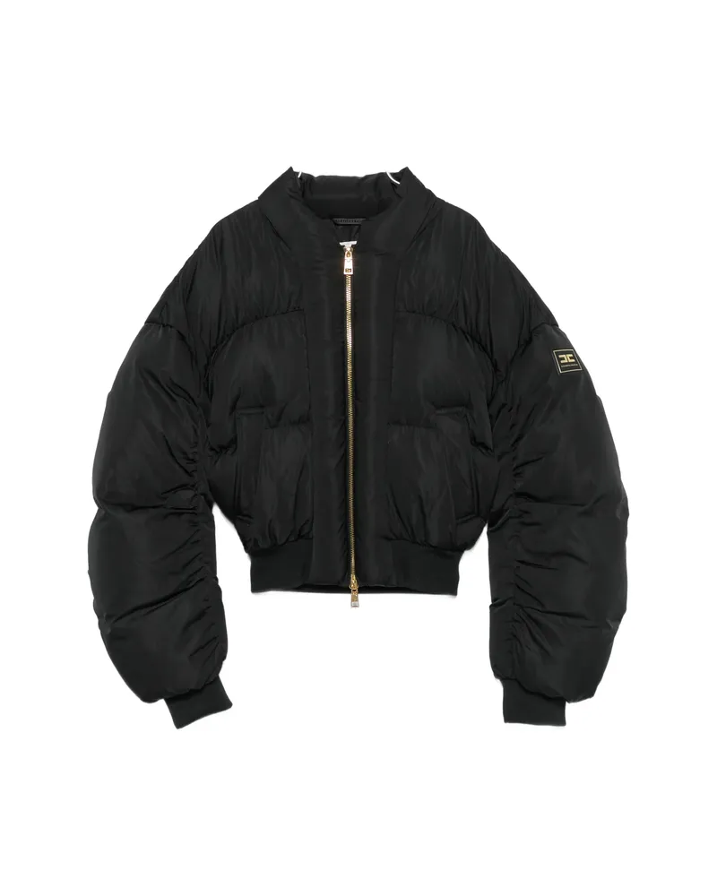 Elisabetta Franchi Cropped Puffer Jacket Black