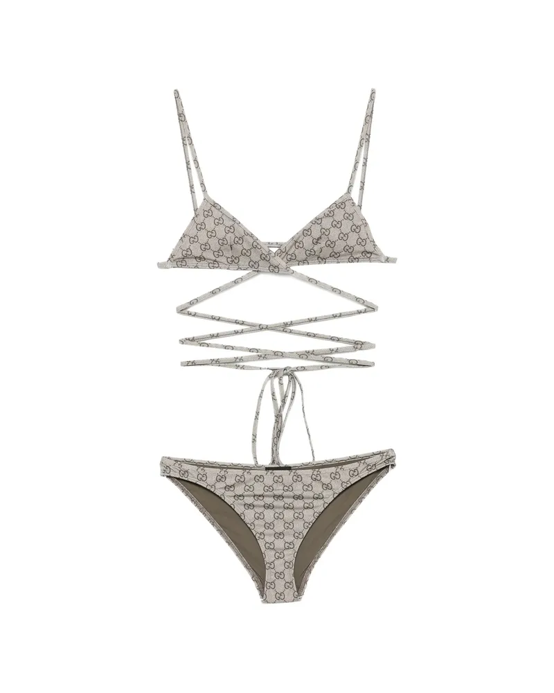 Gucci GG Supreme Wrap-around Bikini Neutrals