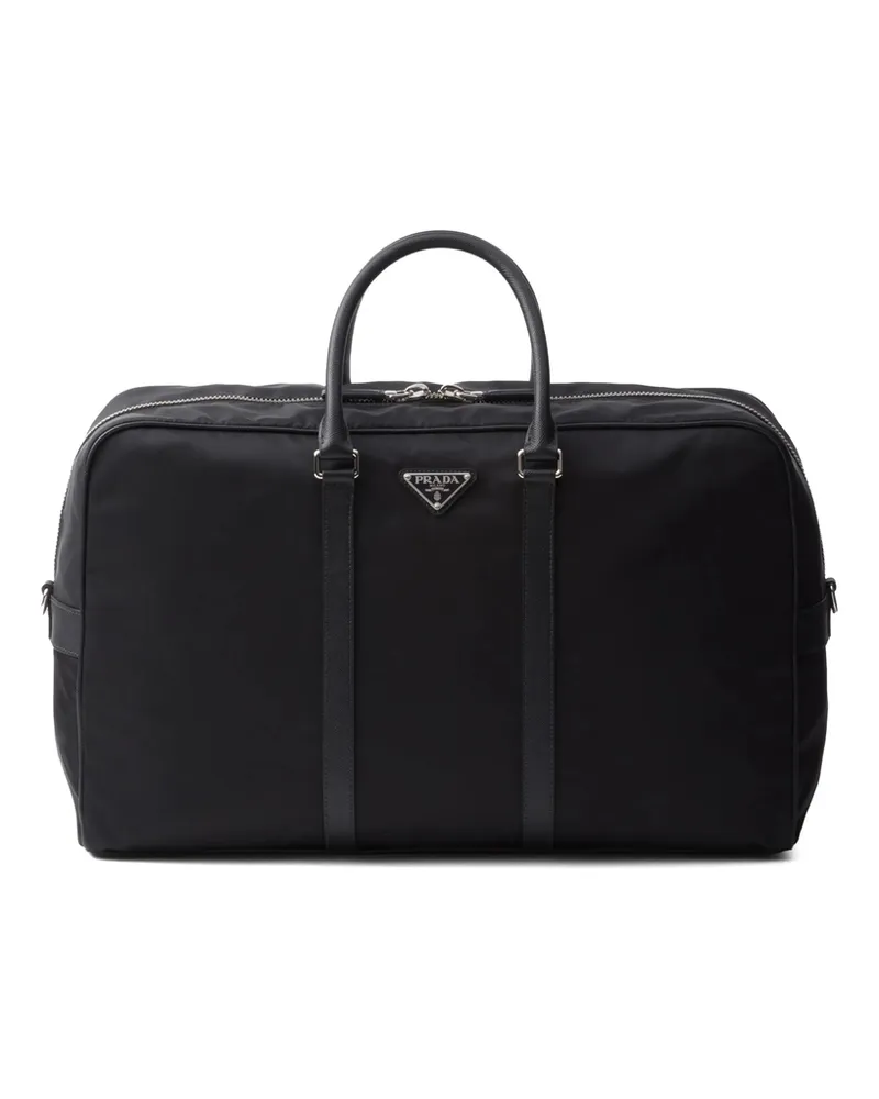 Prada Logo-plaque Duffel Bag Black