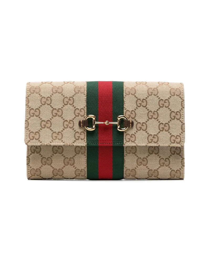 Gucci Horsebit GG Supreme Tote Bag Neutrals