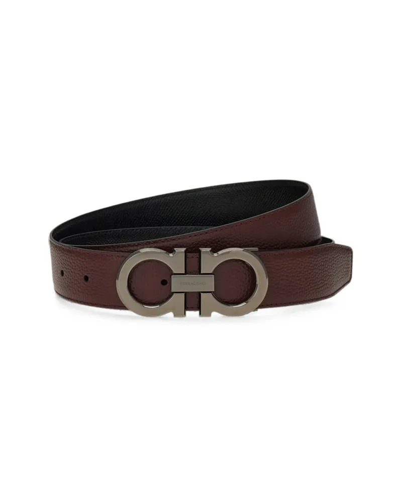 Ferragamo Reversible And Adjustable Gancini Belt Brown