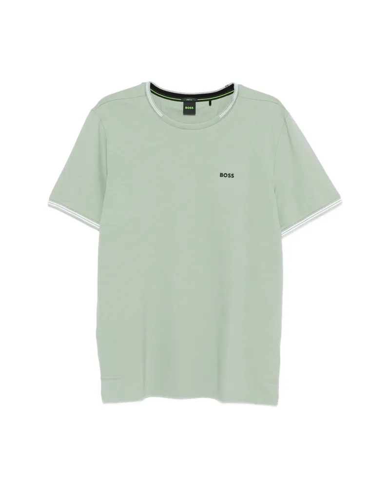 HUGO BOSS Short-sleeved Ribbed T-shirt Green
