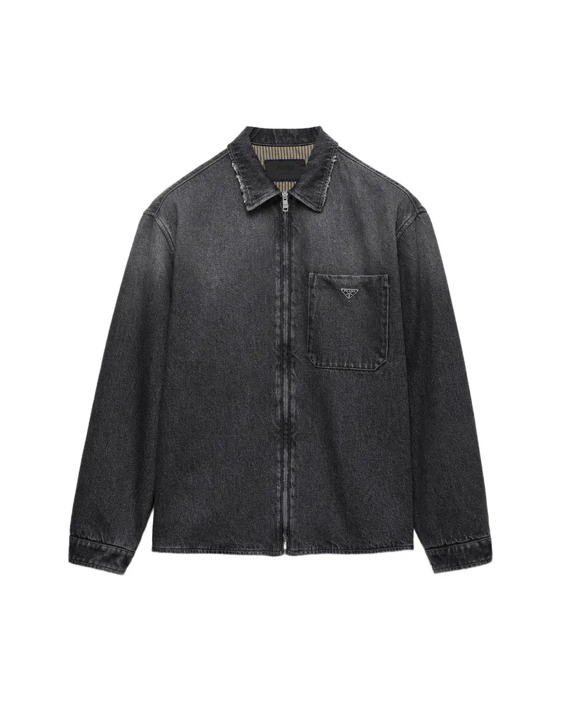 Prada Black Denim Shirt Black