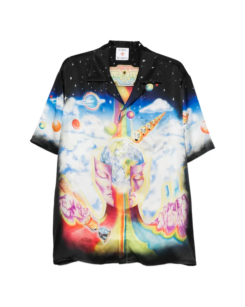 Casablanca Paris Galaxy-pint Short-sleeve Shirt Black