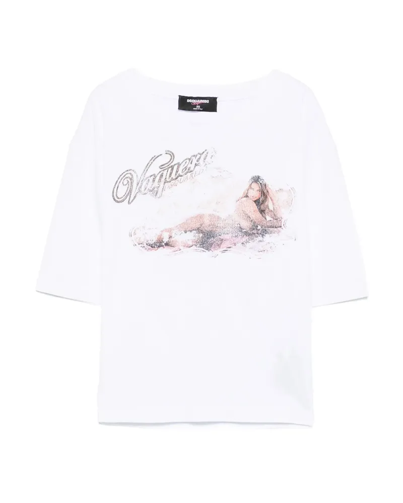 Dsquared2 Graphic-print Cotton Top White