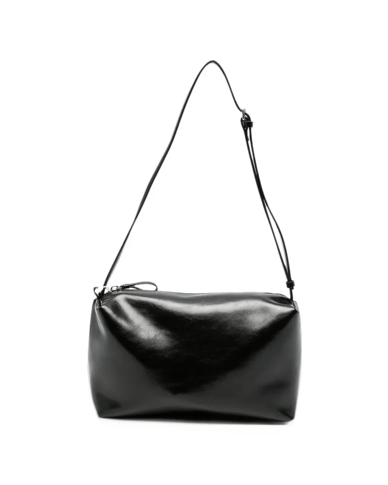 LOW CLASSIC Glossy-finish Shoulder Bag Black