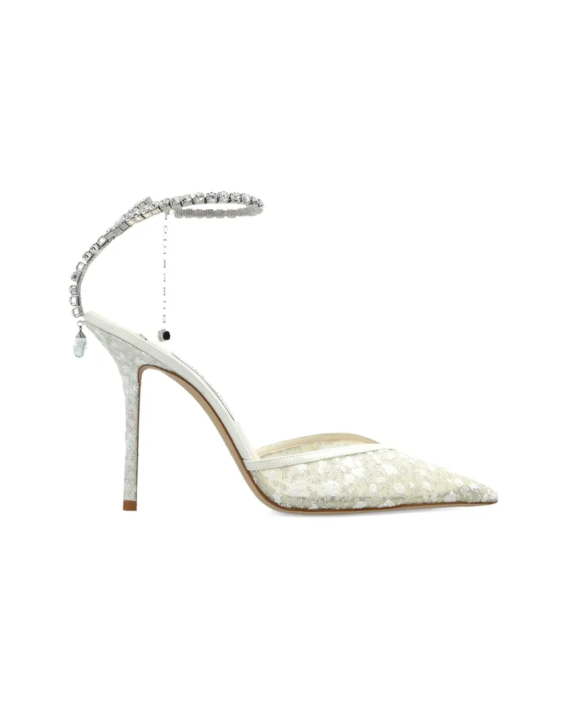 Jimmy Choo Saeda Crystal-embellished Pumps White