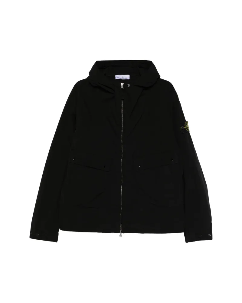 Stone Island Hooded Zip Jacket Black