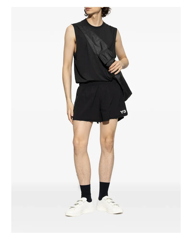 Y-3 Logo-detail Running Shorts Black
