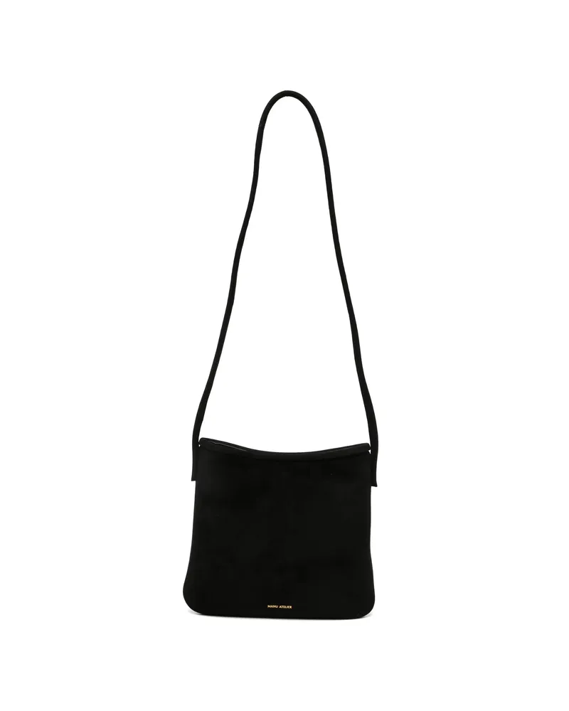 Manu Atelier Fidèle Suede Shoulder Bag Black