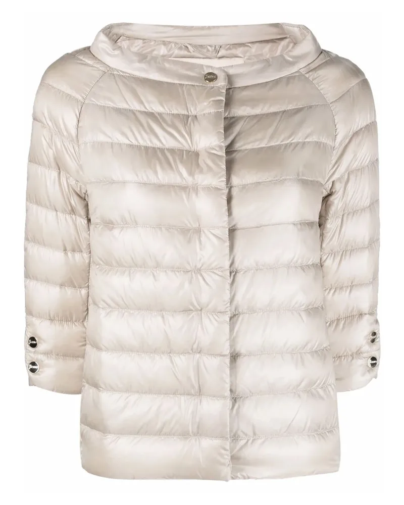 Herno Three-quarter-length Sleeve Puffer Jacket Neutrals