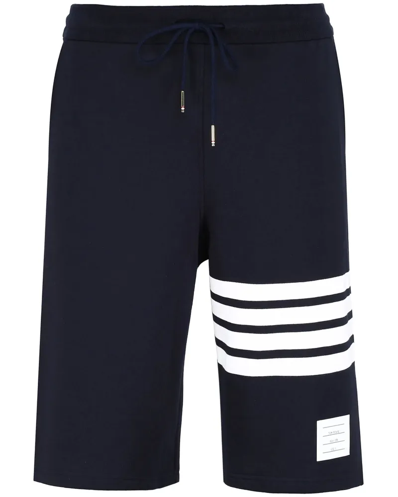 Thom Browne Loopback Tonal 4-Bar Sweatshorts Blue