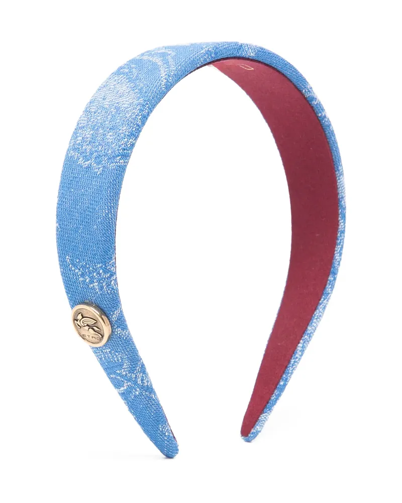 Etro Print Button Hair Accessory Blue