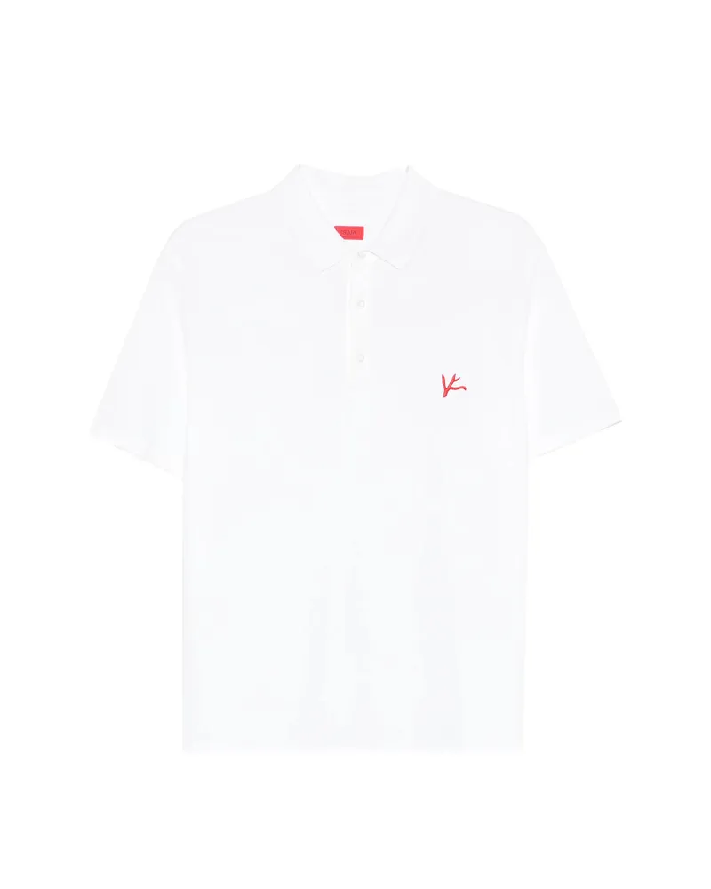 Isaia Embroidery-detail Polo Shirt White