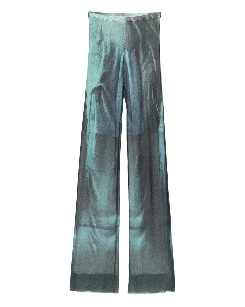 Jean Paul Gaultier Abstract-print Trousers Blue