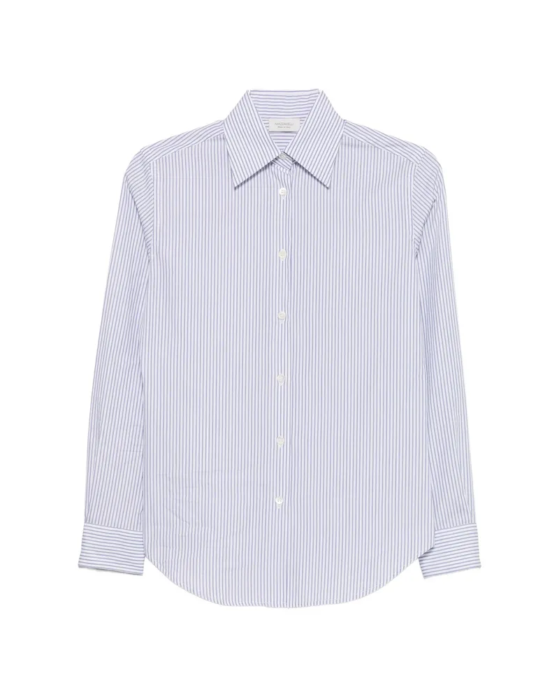 MAZZARELLI Vertical-stripe Long-sleeve Shirt White