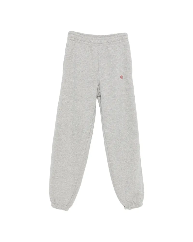 Anine Bing Karter Logo-embroidered Elasticated Track Pants Grey