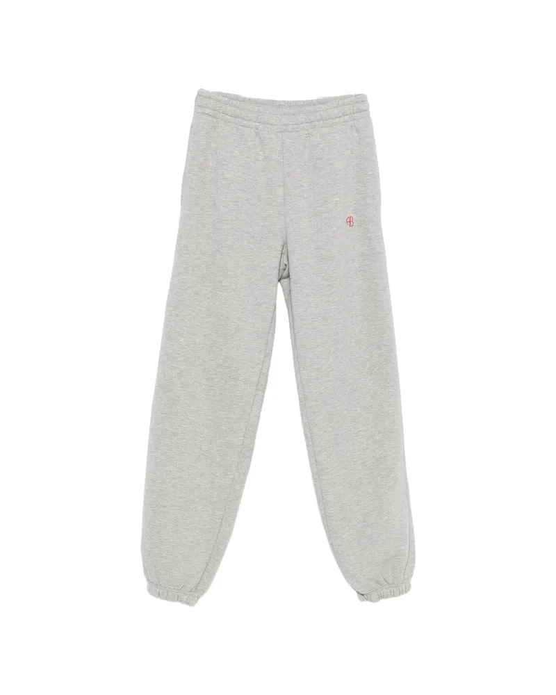 Anine Bing Karter Logo-embroidered Elasticated Track Pants Grey