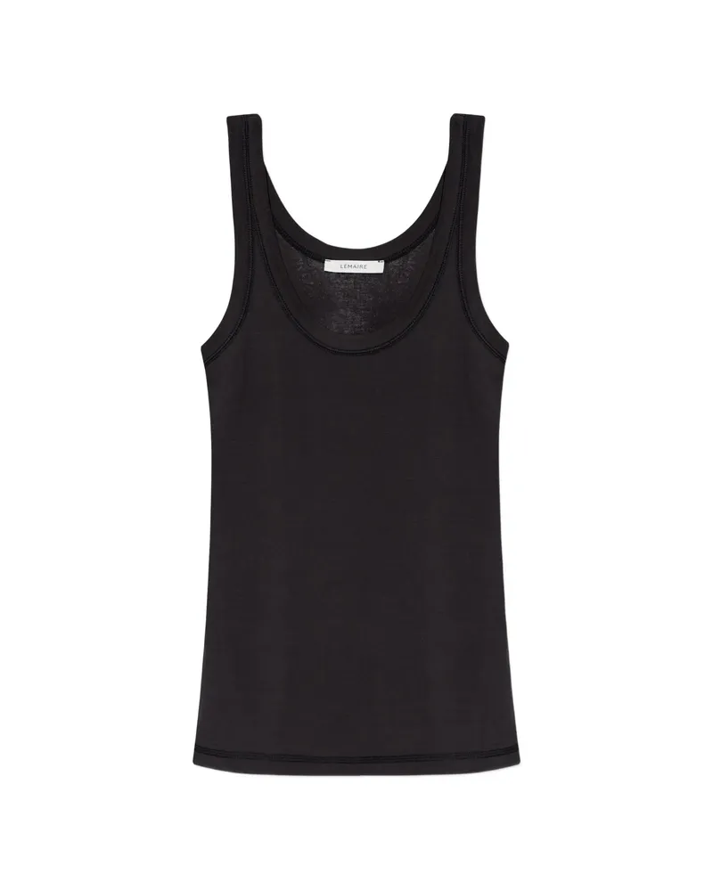 Christophe Lemaire Sleeveless Ribbed Cotton Top Black
