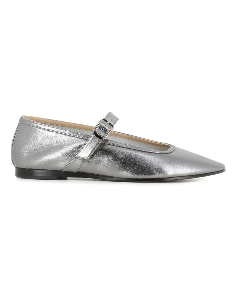 Le Monde Béryl Leather Ballet Flats Silver
