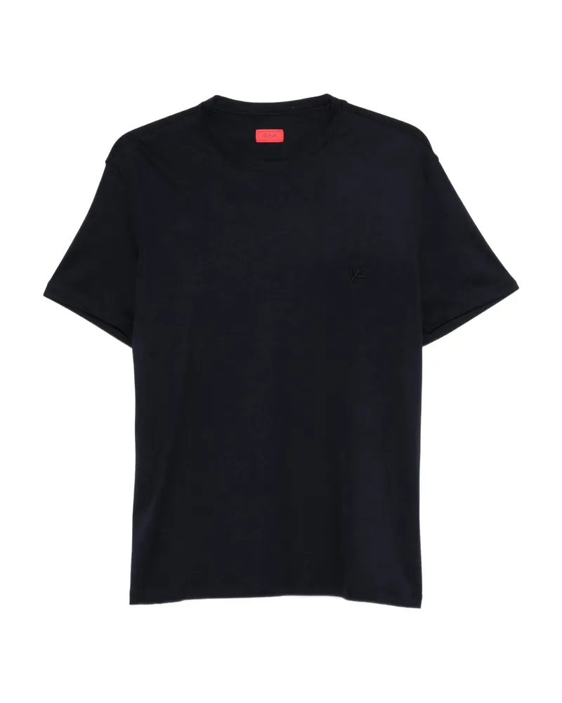 Isaia Logo-embroidered T-shirt Blue