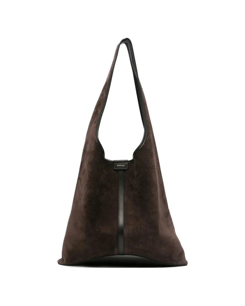 Soeur Delice Suede Leather Tote Bag Brown