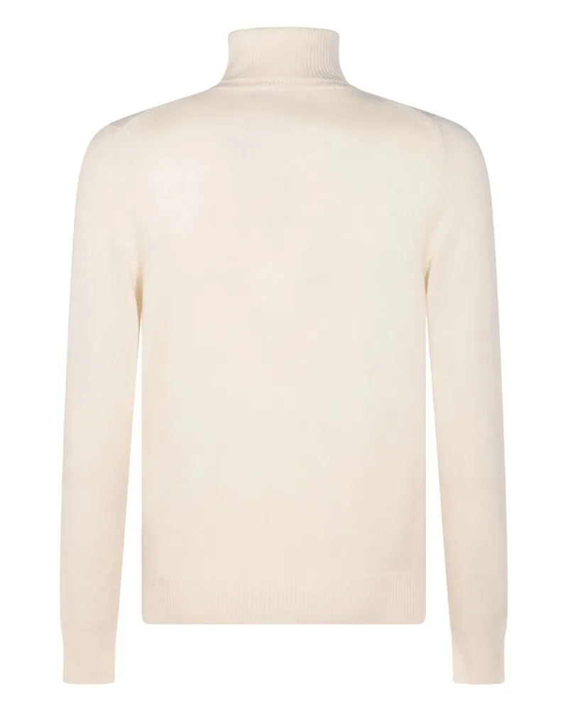Malo Turtleneck Ribbed-hem Sweater Neutrals