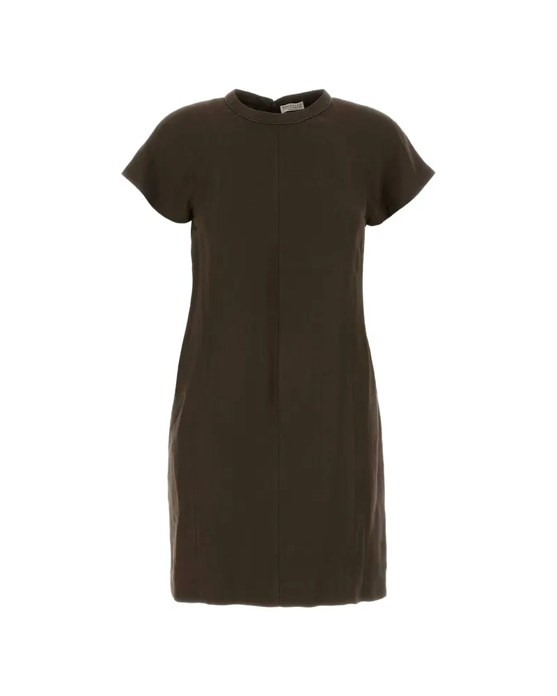 Brunello Cucinelli Raglan-sleeve Mini Dress Brown