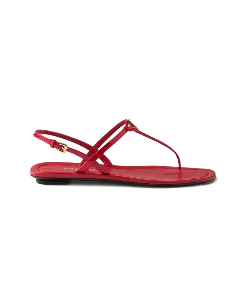 Prada Patent Leather Thong Sandals Red