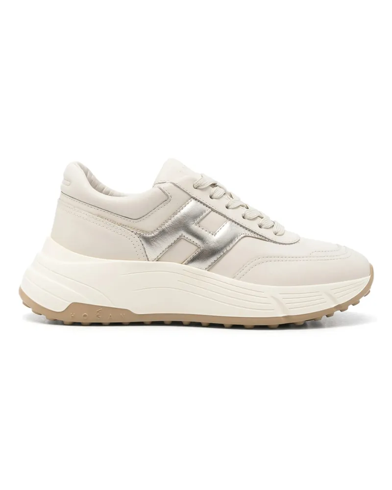 Hogan Hi-Fi Leather Sneakers Neutrals