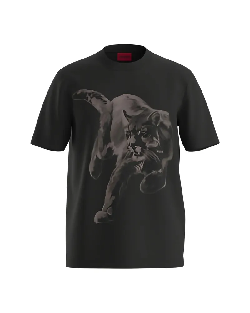 HUGO BOSS Cotton-jersey T-shirt With Graphic Print Black