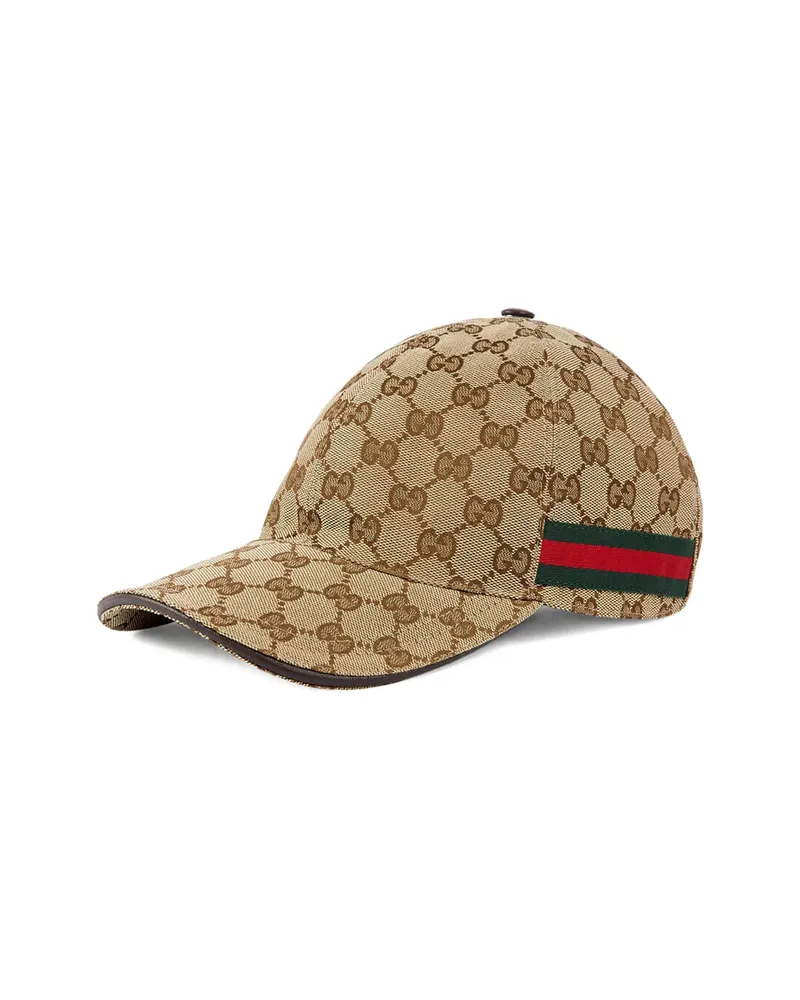 Gucci Pattern Striped-detail Cap Brown