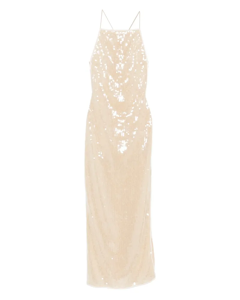 Oséree Marylin Sequin-embellished Dress Neutrals