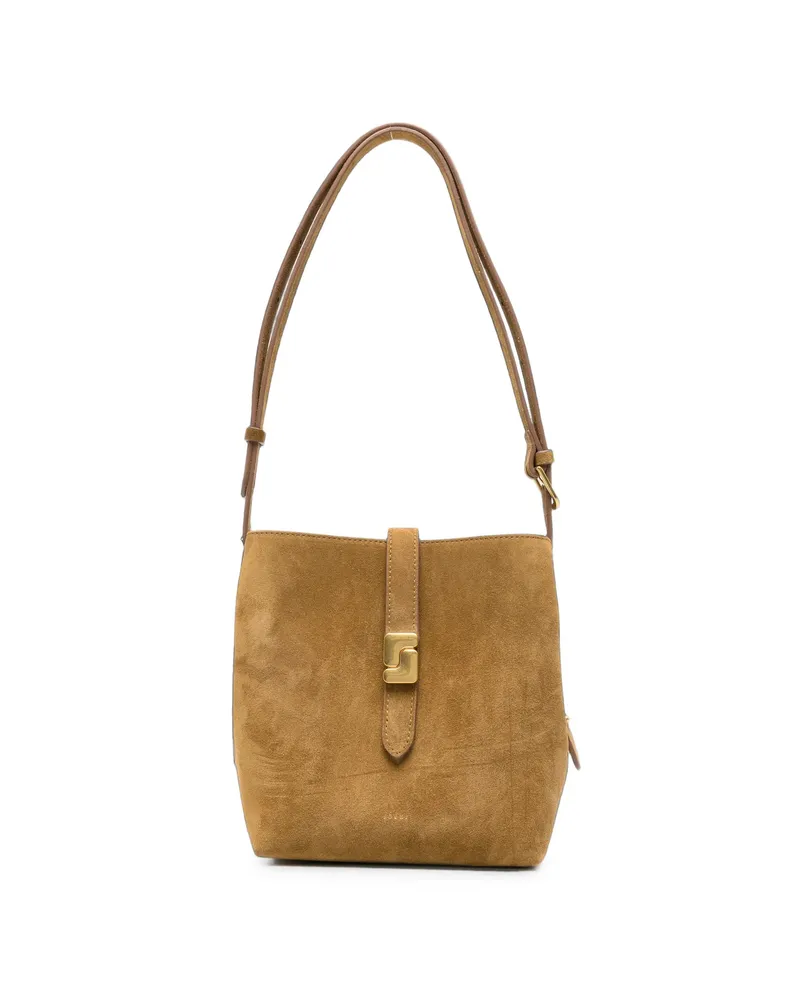 Soeur Mini Bello Suede Shoulder Bag Neutrals