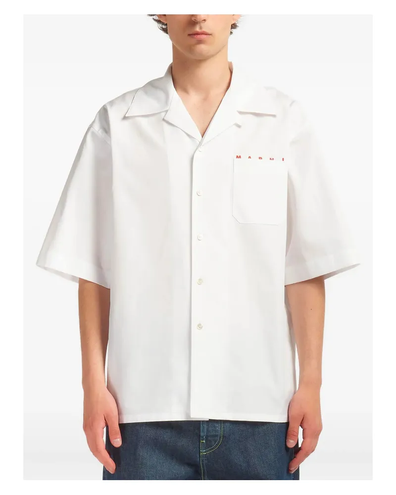 Marni Bowling Short-sleeve Cotton Shirt White