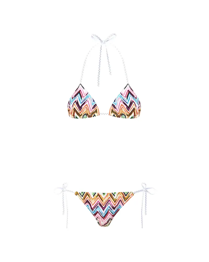 Missoni Zigzag-pattern Bikini Set Pink