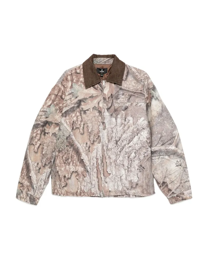 REPRESENT Corduroy-collar Camouflage Trucker Jacket Neutrals