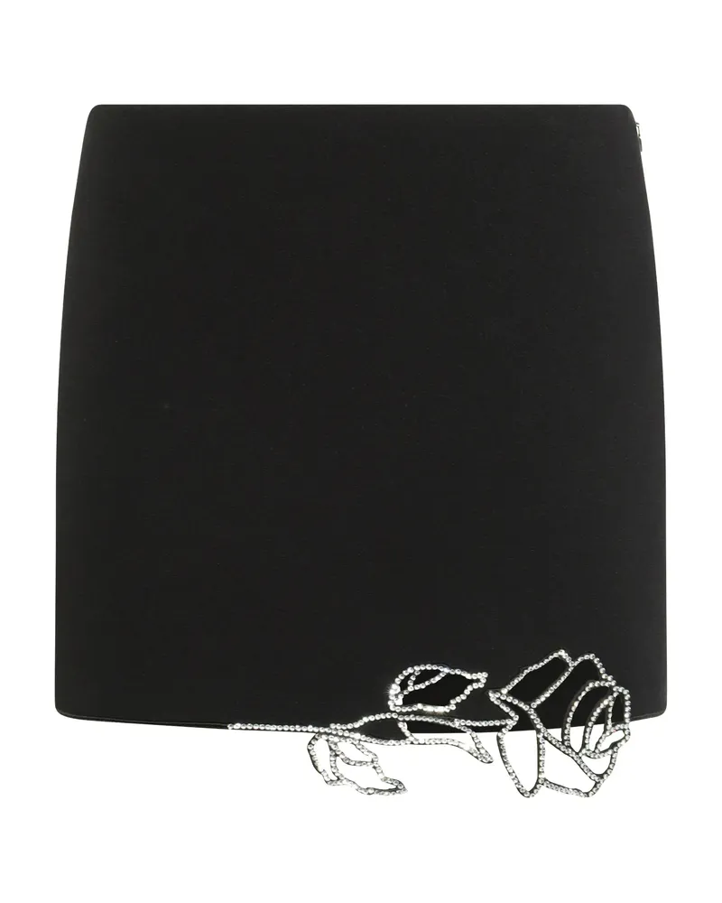 Blumarine Crystal-rose Mini Skirt Black