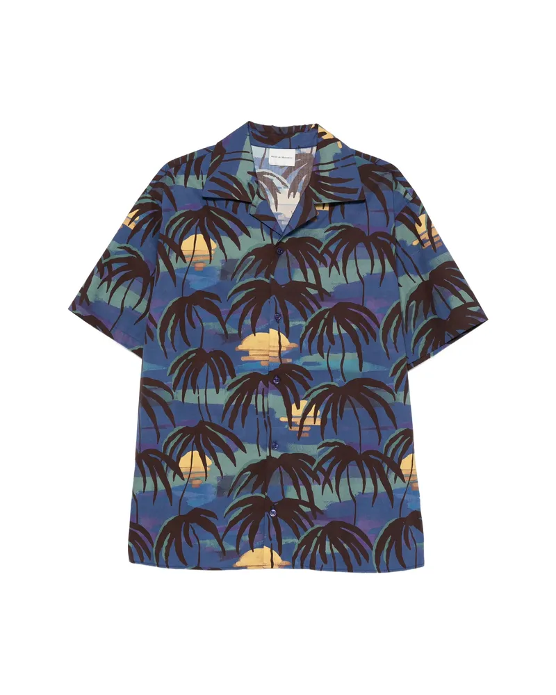 Drôle de Monsieur Palm Button Shirt Blue
