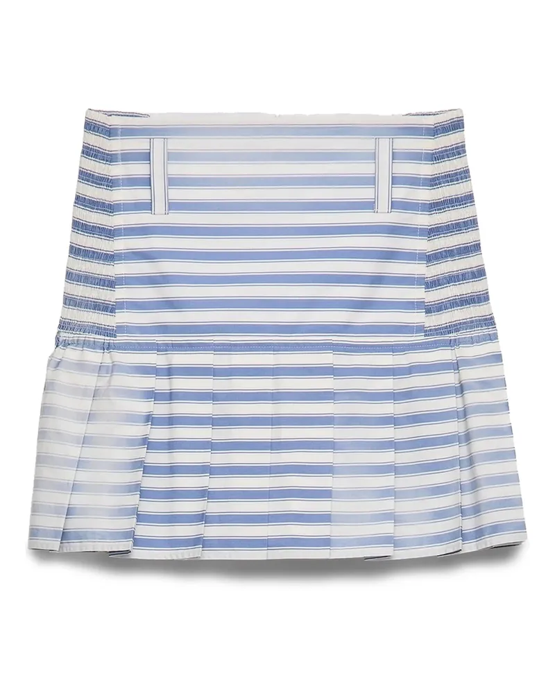 Prada Striped Poplin Mini Skirt Blue