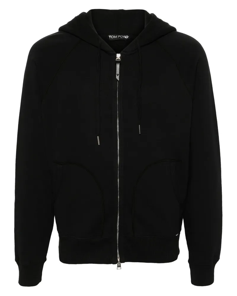 Tom Ford Zip-up Cotton Hoodie Black