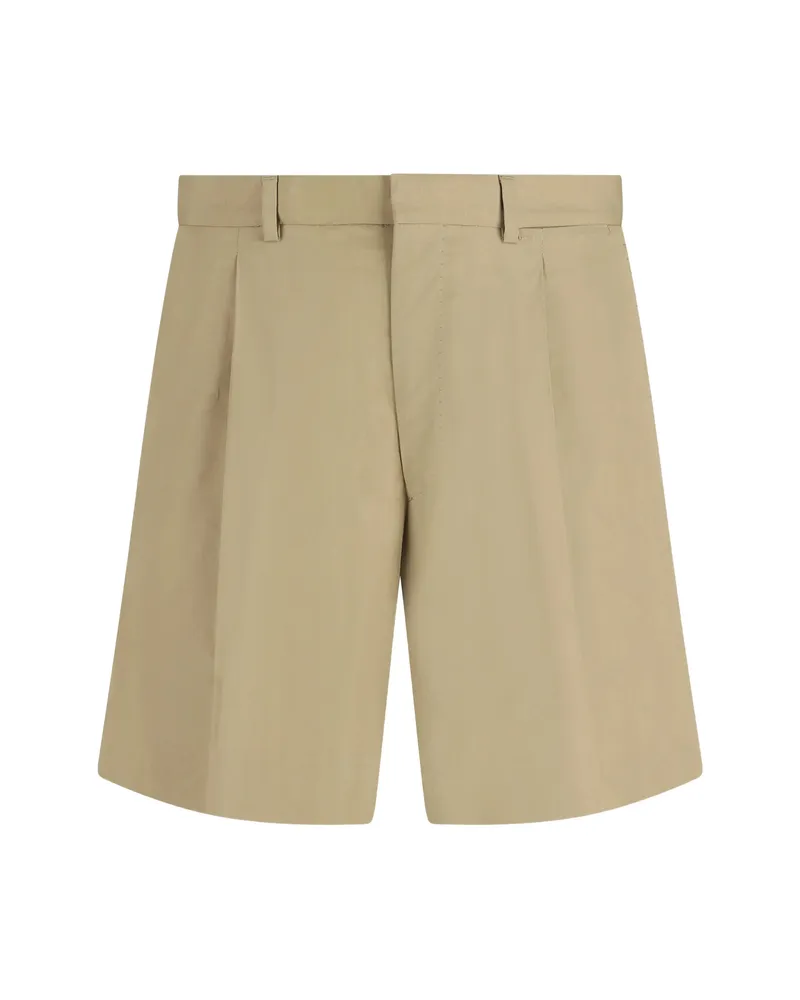 Prada Button Patch Pocket Trousers Neutrals