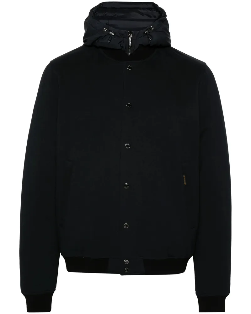 MOORER Padded Hooded Jacket Blue