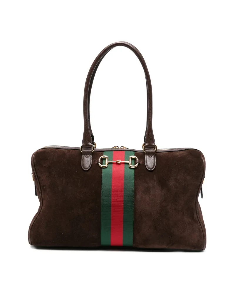 Gucci Large Borsetto Tote Bag Brown