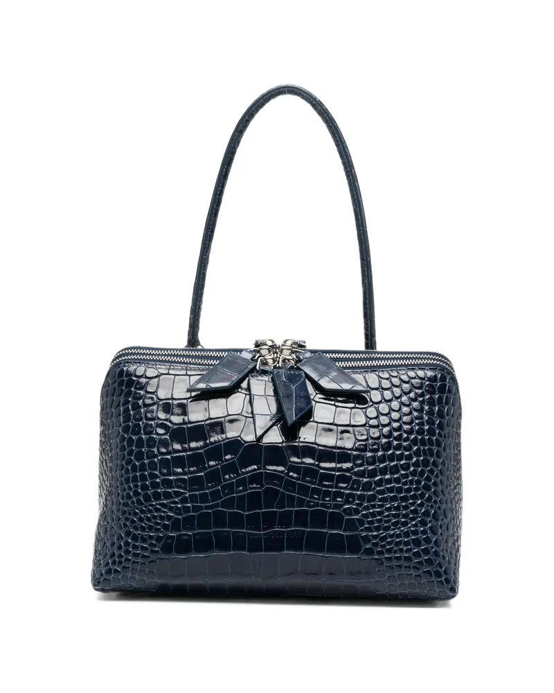 ATTICO L'altra Di Milano Leather Shoulder Bag Blue
