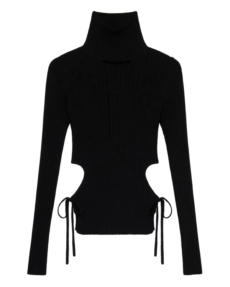 Blumarine Turtleneck Cut-out Top Black
